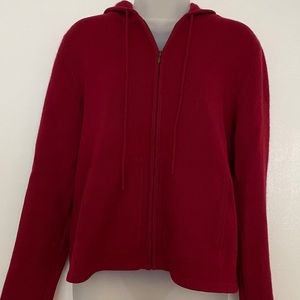 100% cashmere cherry red hoodie